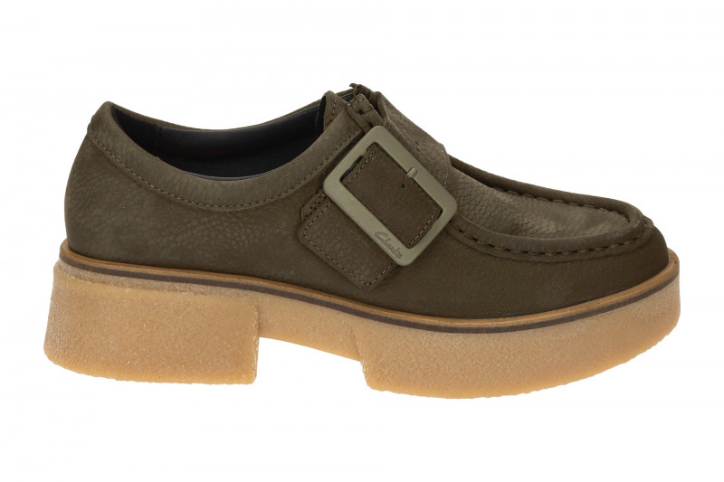 Clarks Linoso Monk Schuhe Mokassin grün Plateau 26178679