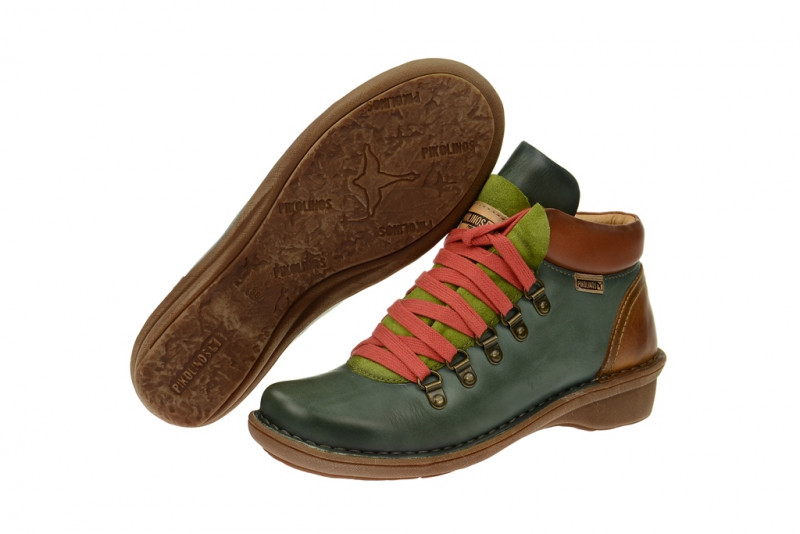 Pikolinos Uruguay Keil Stiefelette grün kombi