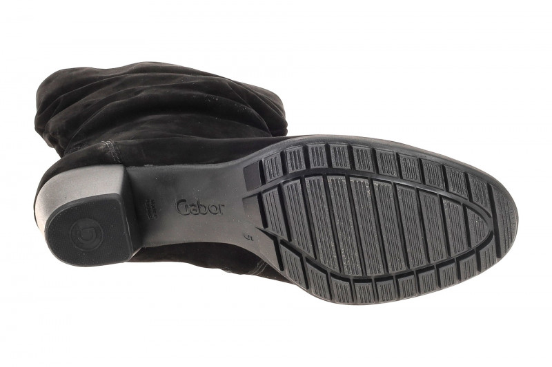 Gabor Schaft Stiefel schwarz Nubuck gerafft H-Weite 76.606.47