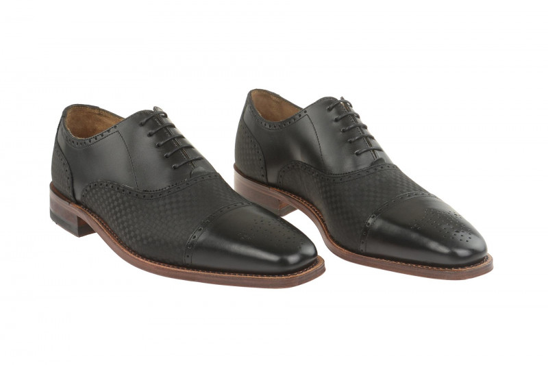 Gordon & Bros Schuhe schwarz karo Rahmengenäht 2830-J