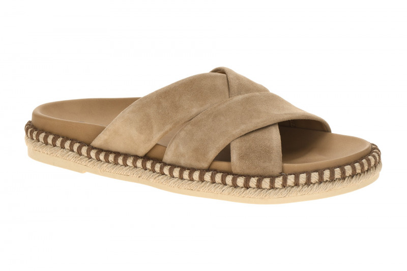 Gabor Pantolette braun peanut Samt Kreuzriemen 83.780.14