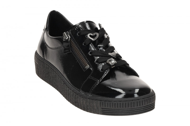 Gabor Schuhe Sneaker schwarz Lack Schmuck 73.339.97
