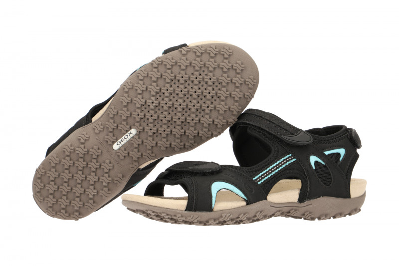 Geox Strel Damen Sandale schwarz blau D9225B