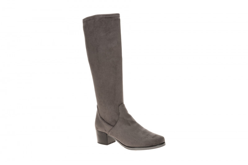 Caprice Lang Schaftstiefel grau Stretch Samt 25506