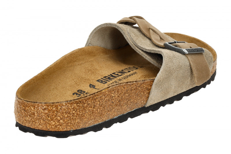 Birkenstock Oita Braided Pantolette grau braun taupe SCHMAL 1026730