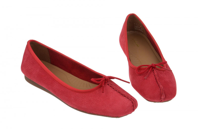Clarks Freckle Ice Ballerinas rot Wildleder 26114044 4