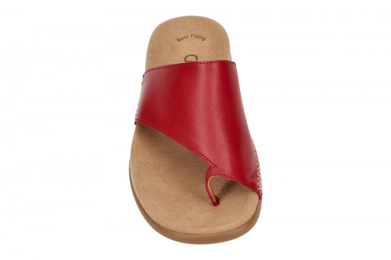 Gabor Pantolette rot Nappa Zehentrenner