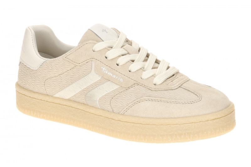 Tamaris Schuhe Sneaker beige Velour geprägt 23723