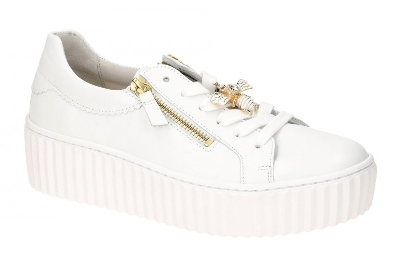Gabor Schuhe weiß Plateau Sneakers Schmuck Biene 63.201.21