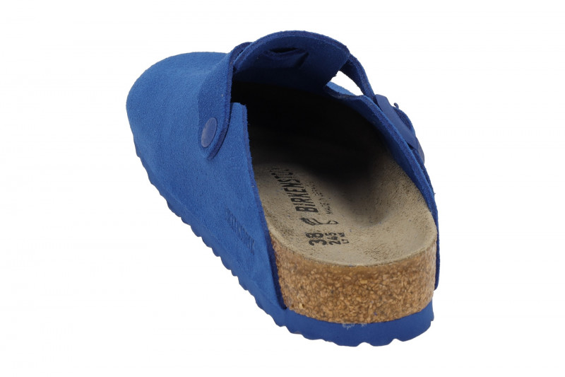 Birkenstock Boston Clogs Pantoletten ultra blau Velour Normal-Weit 1022556