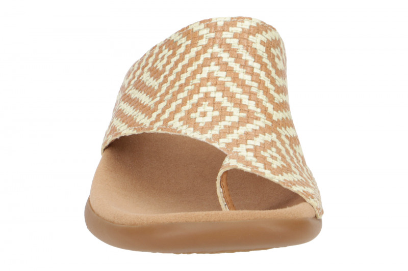 Gabor Zehentrenner Pantolette braun beige Flecht