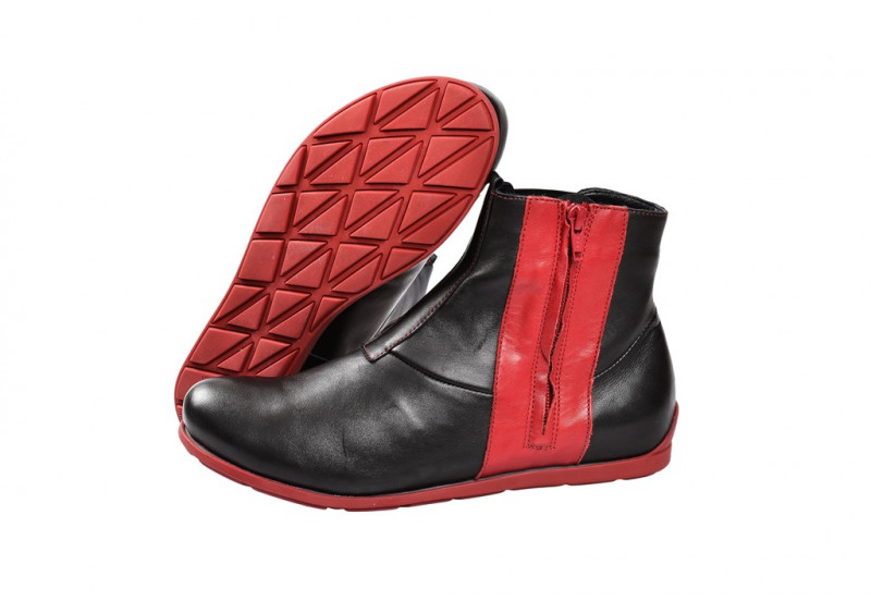 Think Eggal Stiefelette schwarz rot 1-81066-09
