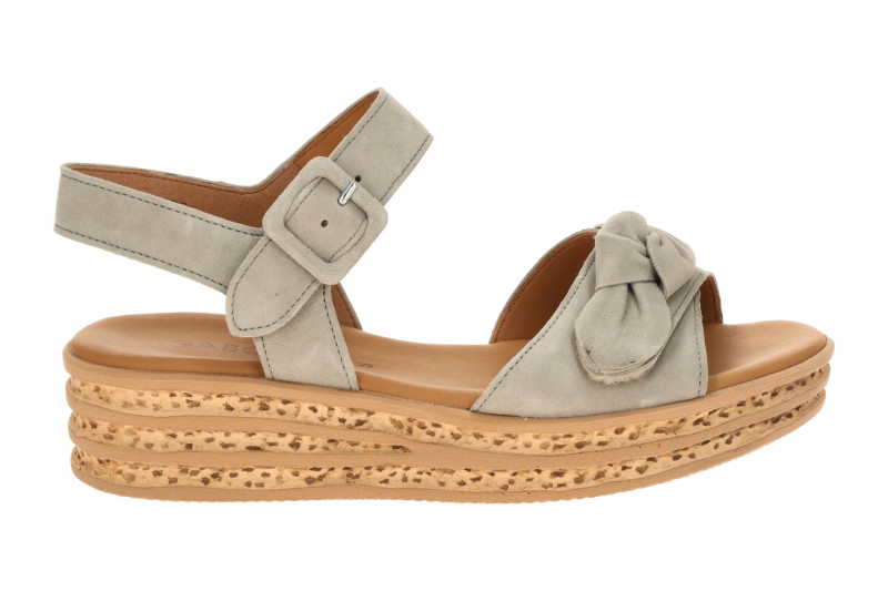 Gabor Plateau Sandalen grün Velour 84.553.11