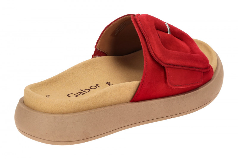 Gabor Plateau Pantolette rubin rot Velour 63.751.15