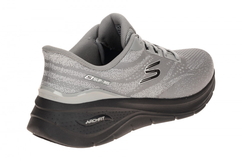 Skechers Arch Fit Herren Schuhe grau schwarz Slip Ins 233400