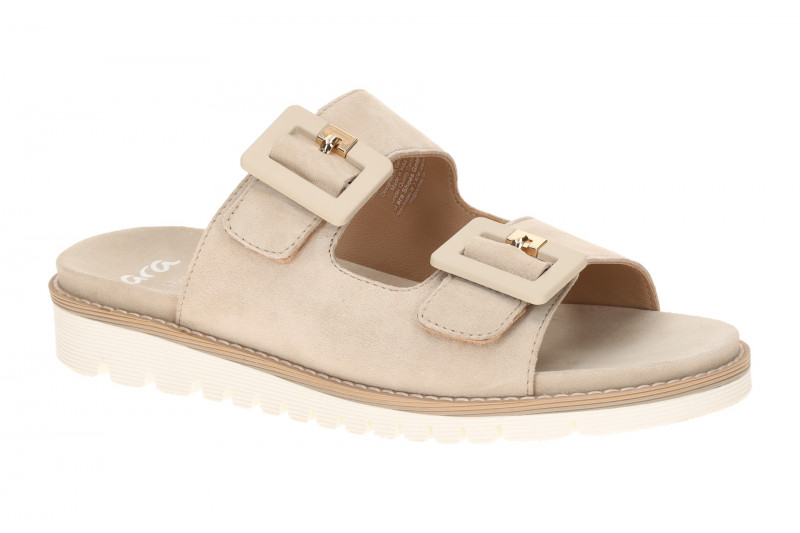 ara Kent Pantolette beige Klett Samt 12-28132