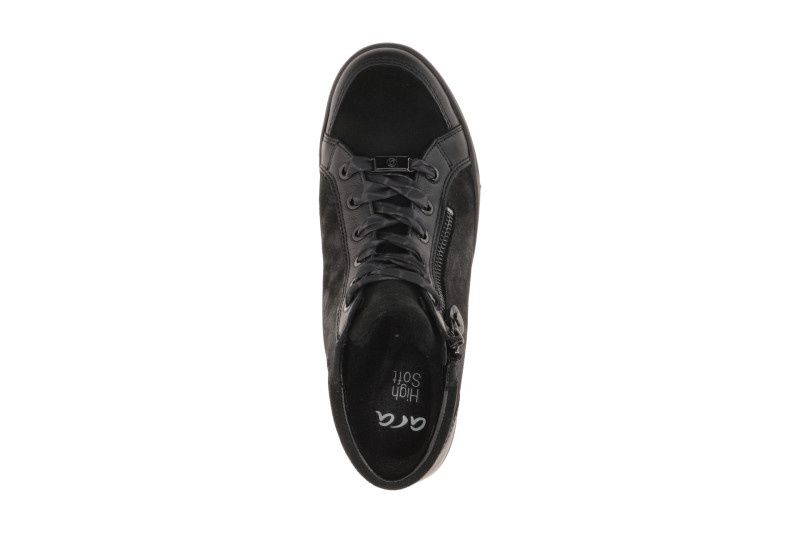 ARA Rom Schuhe schwarz Schimmer Mid-Cut Sneaker 12-14499