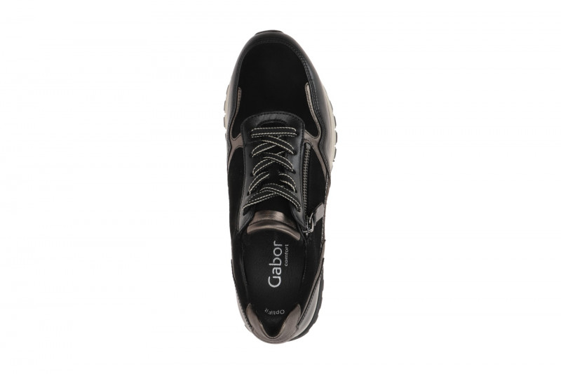 Gabor comfort Sneaker Schuhe schwarz grau met. H-Weite 76.378.37