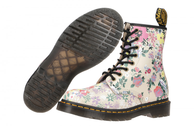Dr Martens Pascal Stiefel beige Blumen 1460