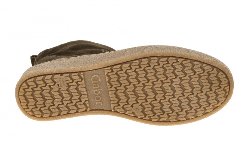 Gabor Stiefelette grün oliv Velour H-Weite 72.830.33