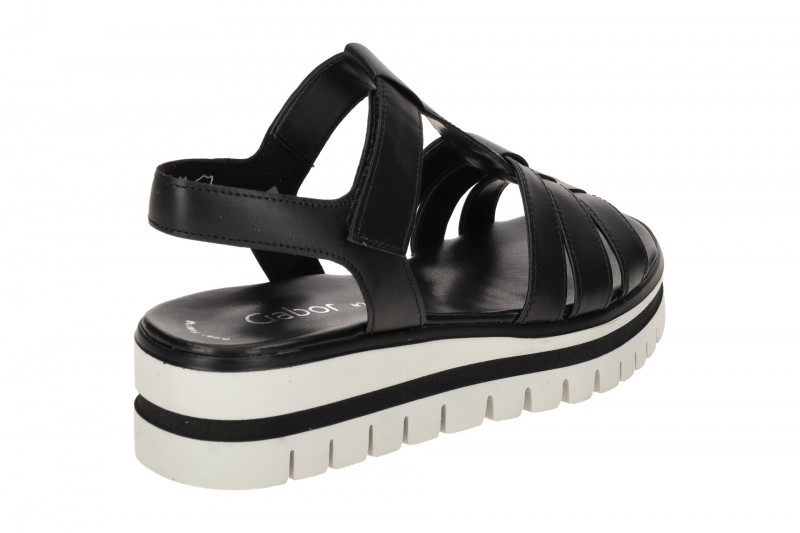 Gabor Plateau Sandalen schwarz Nappa T-Steg 64.625.27