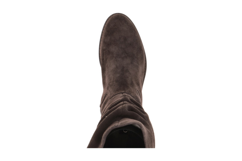Caprice Stiefel Mid Rise braun Velour gerafft 25401