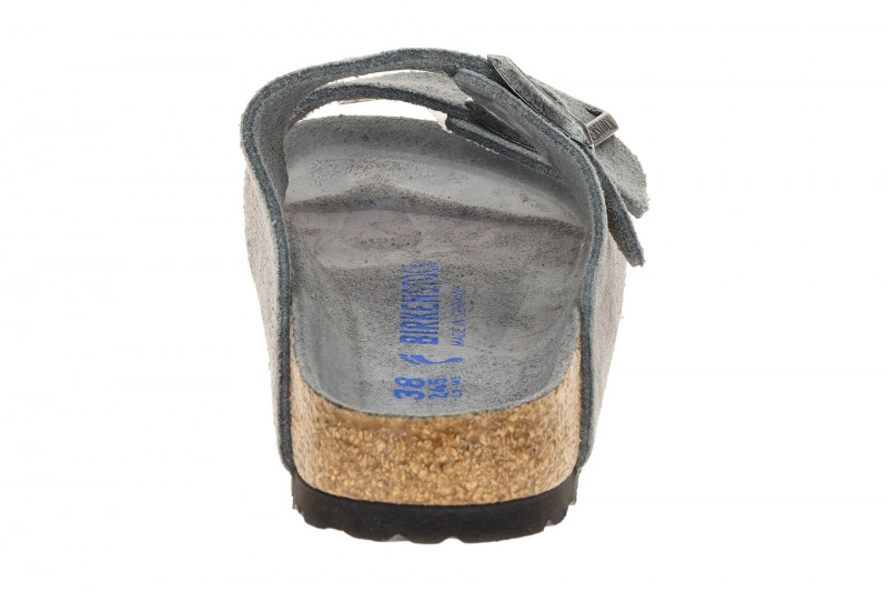 Birkenstock Arizona BS Pantolette grau blau SCHMAL Weichbettung 1030912