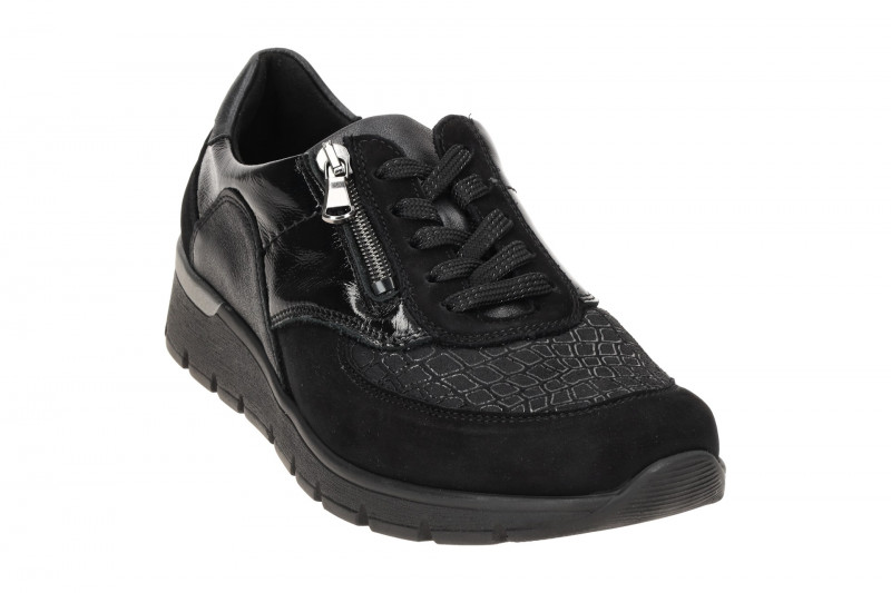 Waldläufer Ramona Schuhe schwarz K-Weite OrthoTritt Leder-Mix