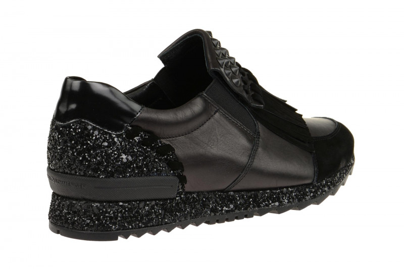 K+S Runner Slipper Schuhe schwarz Glitter