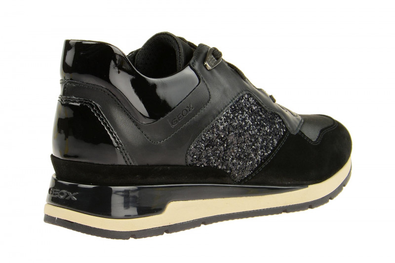 Geox Respira Shahira B Damen Sneakers in schwarz glitter