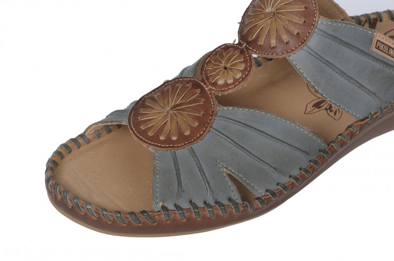 Pikolinos Vallerta Pantolette blau braun 655-9468