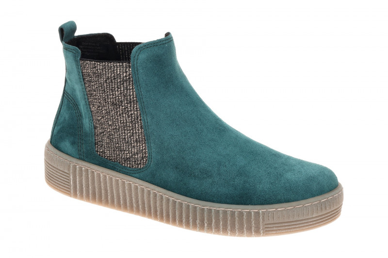 Gabor Stiefelette Chelsea-Boots hellblau Velour 8013.02.007