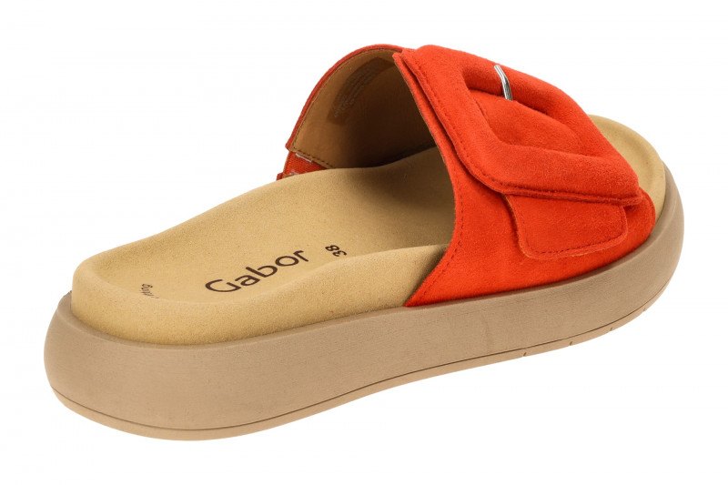 Gabor Plateau Pantolette orange Velour 63.751.13