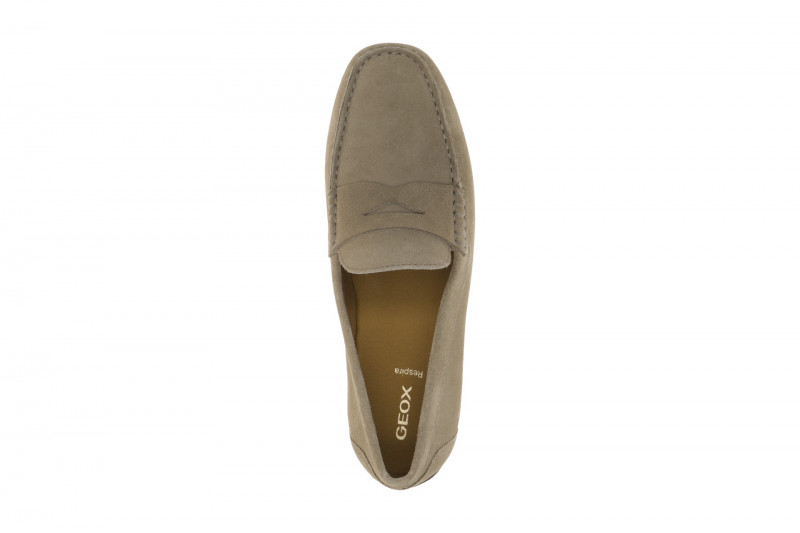 Geox Istria Mokassin Schuhe grau Velour Slipper U653KB