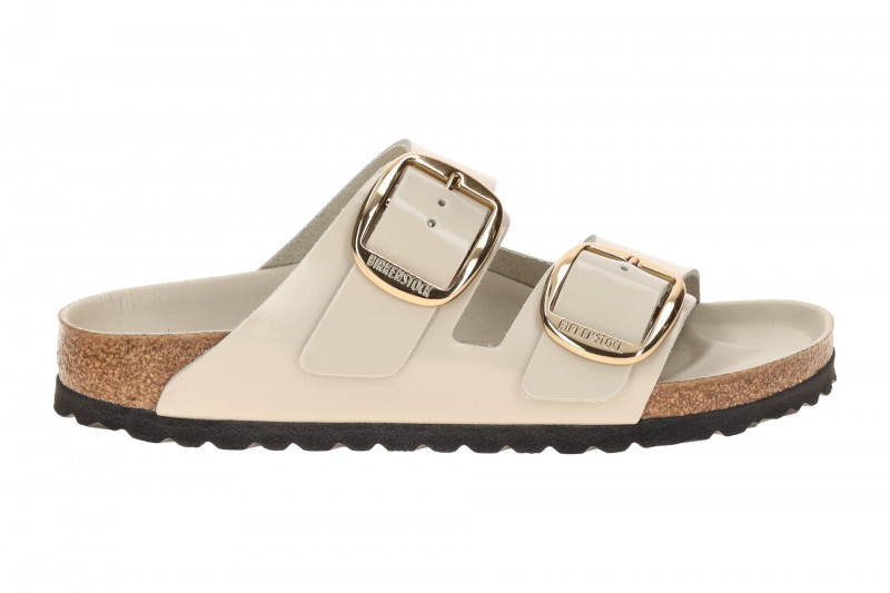 Birkenstock Arizona Big Buckle Pantolette grau Lack SCHMAL 1031873