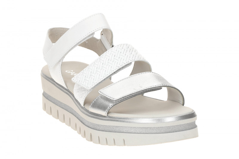 Gabor Plateau Sandalen weiß sillber Metallic 84.620.21