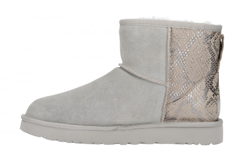 UGG Stiefel grau silber Classic Mini Metallic Snake