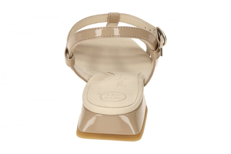 Paul Green T-Steg Sandalette taupe braun Lack 6150