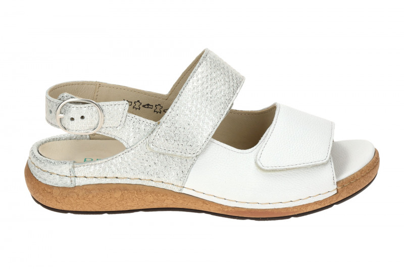 Waldläufer Heliett Sandale weiß silber K-Weite Glitzer 681003