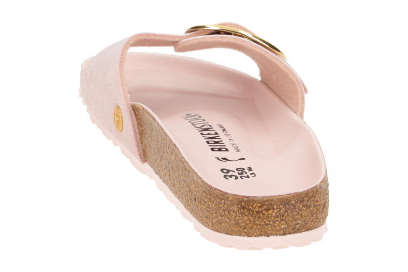 Birkenstock Madrid Big Buckle Pantolette rosa Samt Schmal 1023564