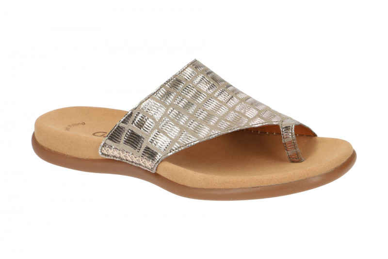 Gabor Zehentrenner Pantolette grau silber