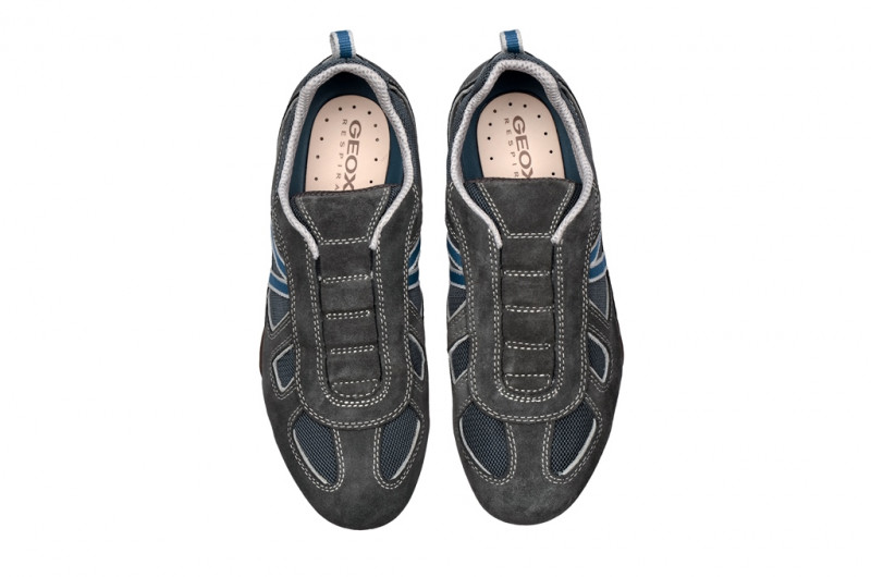 Geox Snake R Schuhe grau blau Slipper U3207R