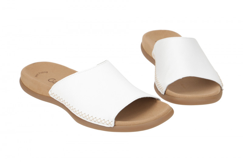 Gabor Pantolette weiß Glattleder 03.705.21