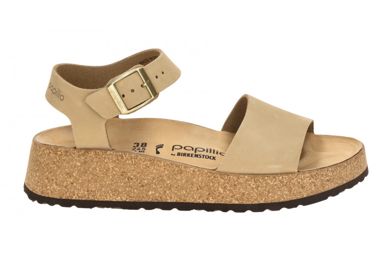 Birkenstock papillio Glenda Keil Sandale beige Schmal 1022966