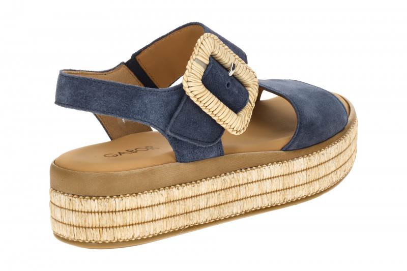 Gabor Fashion Plateau Sandale blau Bast 84.562.16