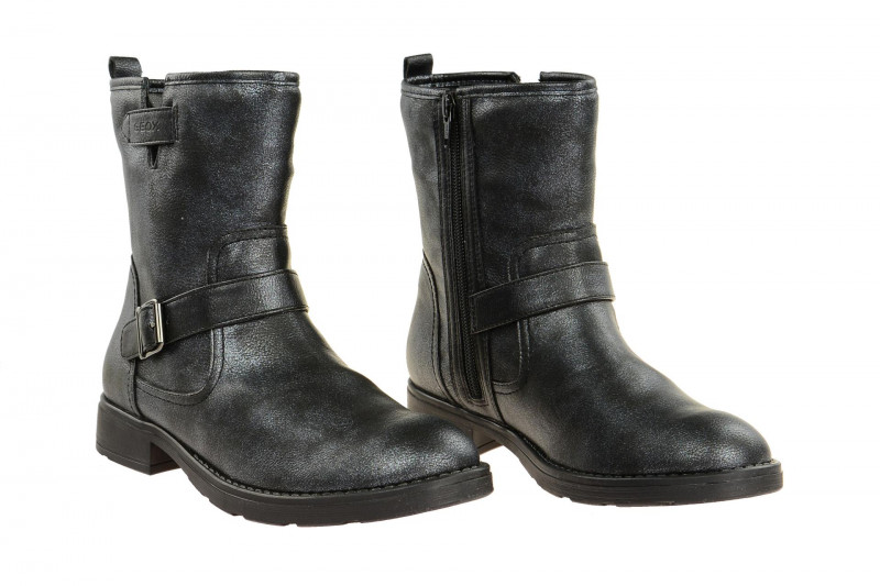 Geox Sofia Stiefel schwarz silber metallic