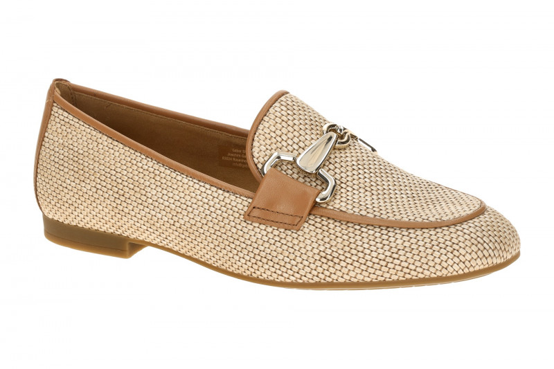 Gabor Slipper Loafer beige braun Bast 85.214.48