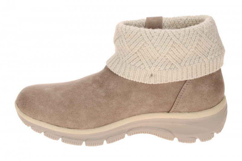 Skechers Easy Going Stiefelette taupe braun Slip Ins Strick