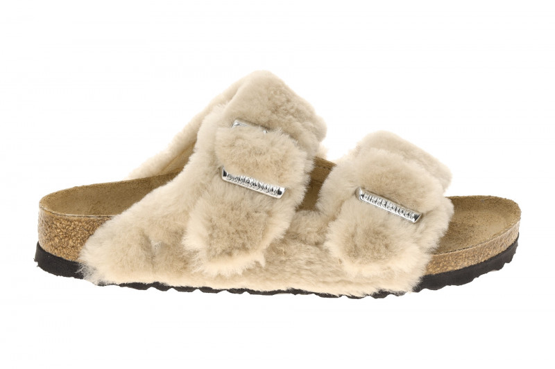 Birkenstock Arizona Shearling Pantolette beige Lammfell Cover Upper 1030275