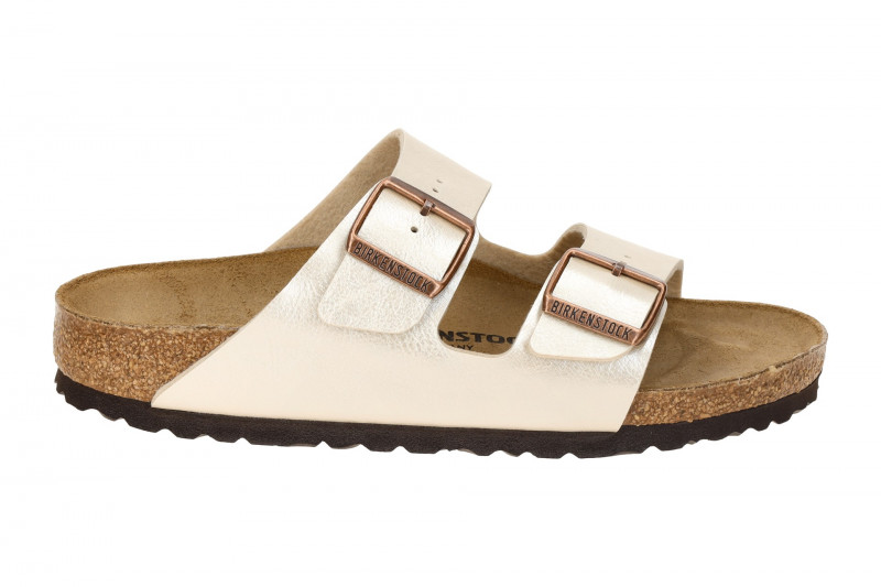Birkenstock Arizona BS Pantolette weiß pearl-white SCHMAL 1009921